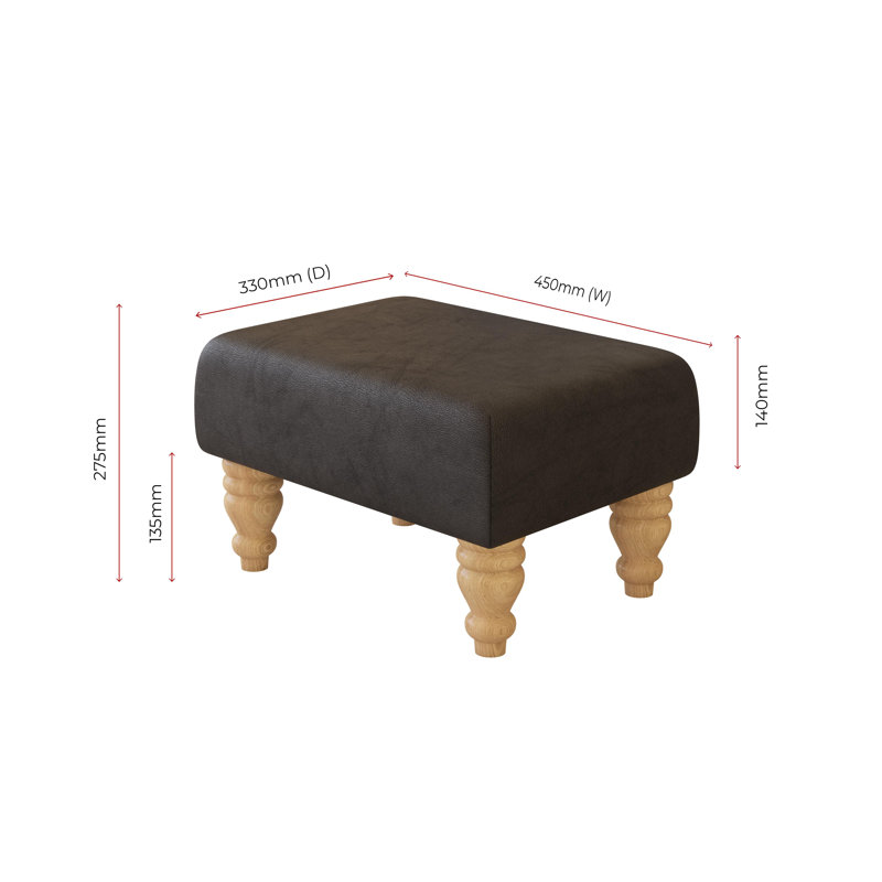 Manufactured Wood Accent Stool, Black, Natural, Style Leather