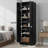 Black Minimalist Double-Door Storage Cabinet, Suitable For Both Bathroom And Office Use, Adjustable Shelves, Medium-Density Fiberboard, Environmentally Friendly Storage Cabinet.-731221437