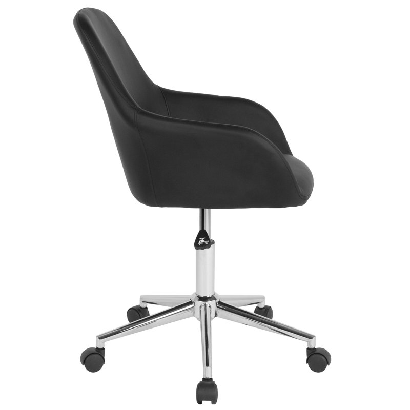 Black LeatherSoft Mid-Back Ergonomic Swivel Task Chair