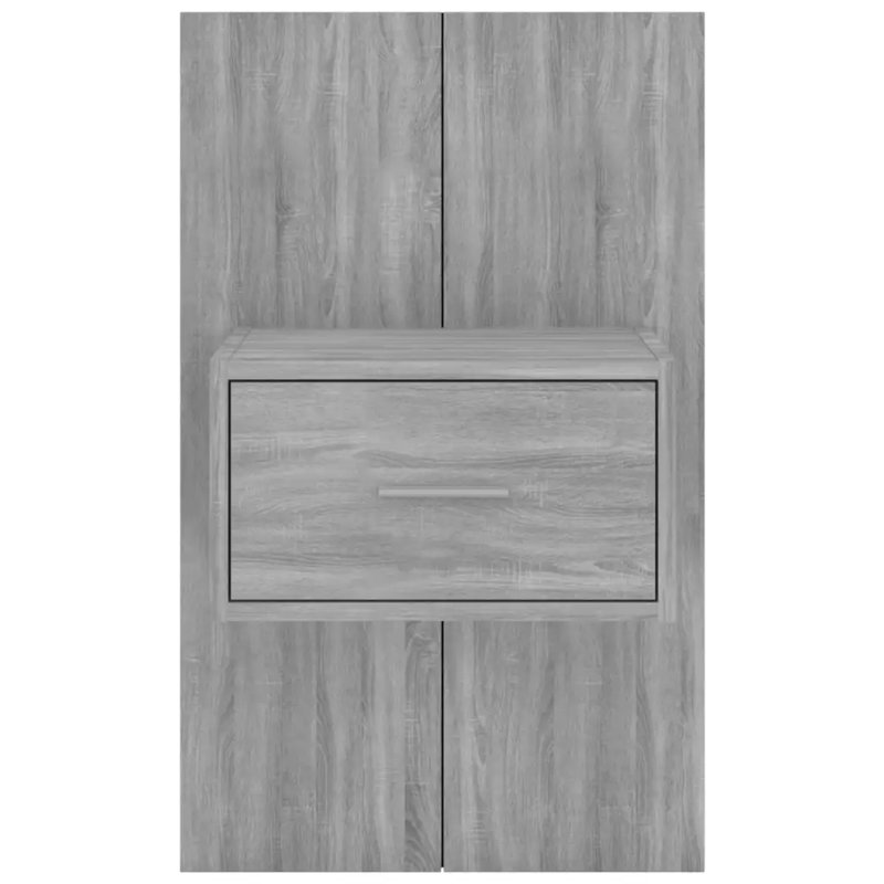 Mazzola Wall-mounted Bedside Cabinet, Grey Sonoma, 1