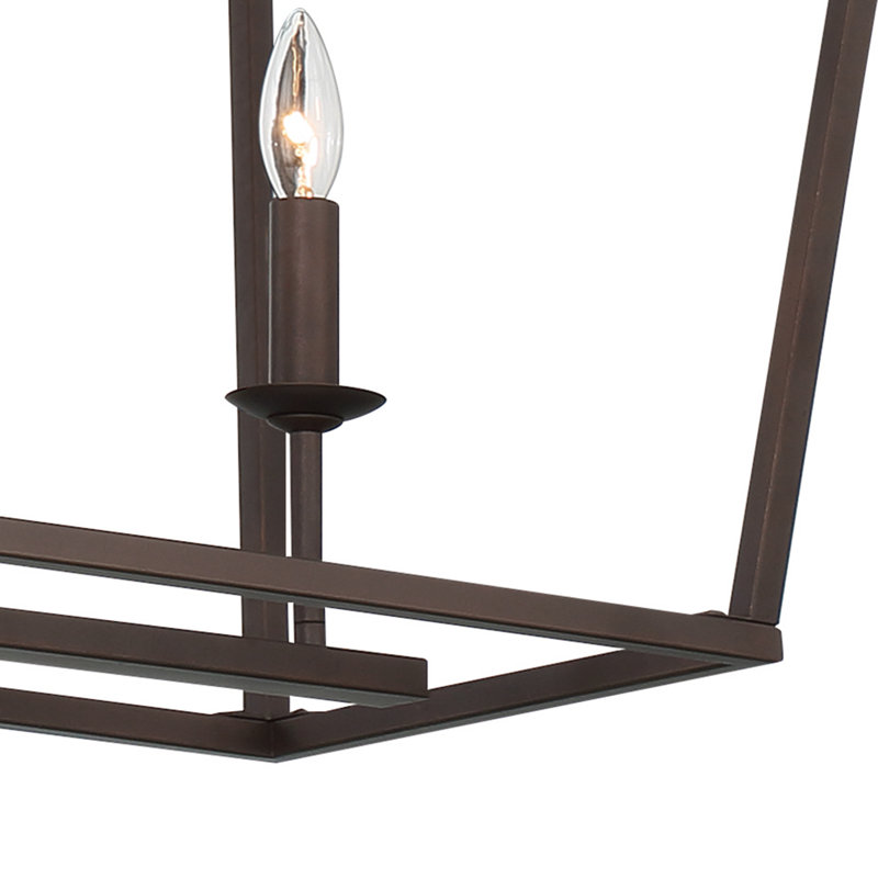 Luminaire suspendu linéaire à 6 lumières pour îlot de cuisine Abrianna, Bronze huilé