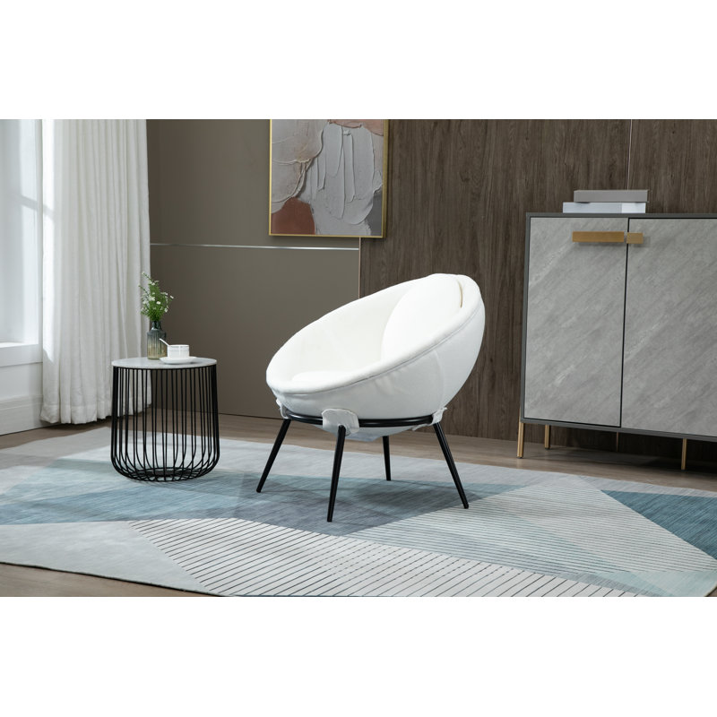 Fauteuil d'appoint Vintage, 100% polyester blanc