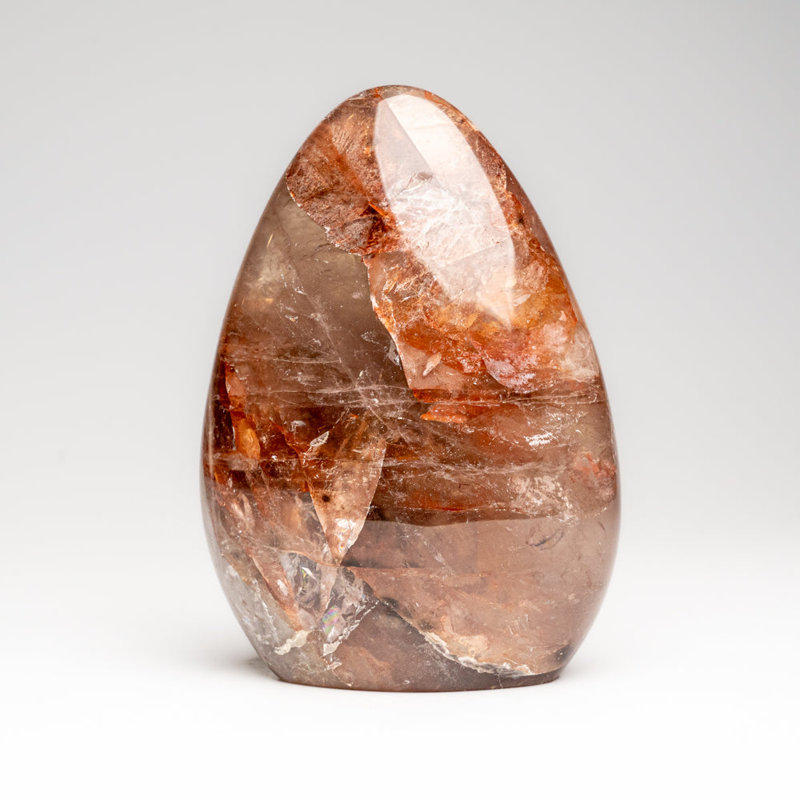 Forme libre de quartz de fraise véritable poli (1,3 lb), 3.5" H x 5" W x 1.5" D