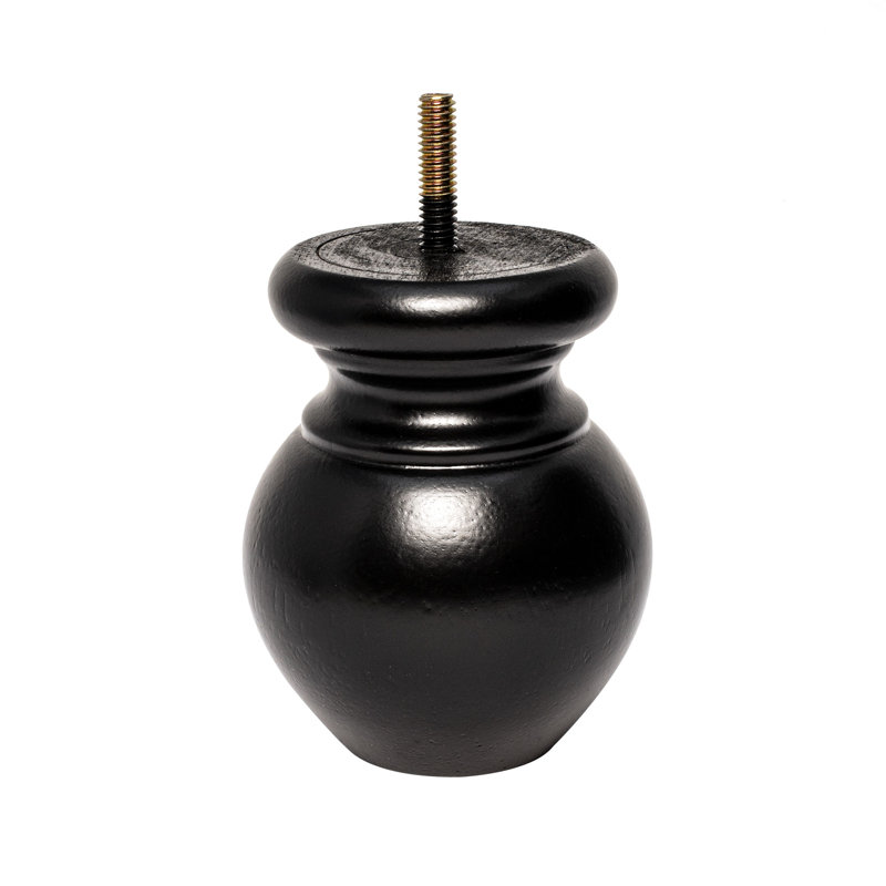 Espresso Solid Hardwood Round Bun Foot Set of 4