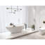 Baignoire de trempage autoportante blanche matte de 59 po, structure en résine de pierre, support lombaire ergonomique, système de drainage rapide, lombaire, caractéristique
