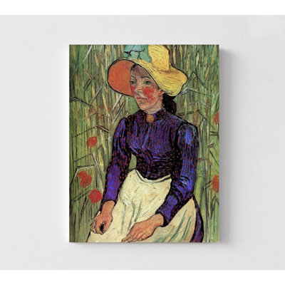 Jeune paysanne, chapeau de paille par Vincent Van Gogh, impression de Portrait de Van Gogh, art mural, reproduction de peinture à l'huile, reproduction de Van Gogh