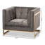 Fauteuil en velours capitonné de 36,2 po de large Belva-1992502920