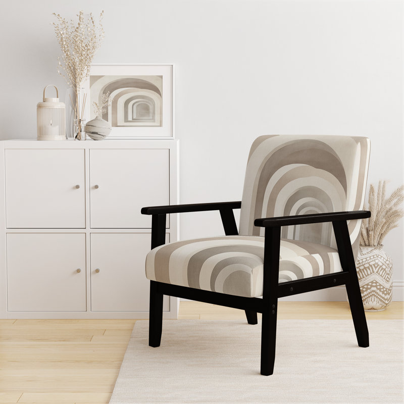 Chaise d'appoint abstraite minimaliste - Calm, Black Square Arms