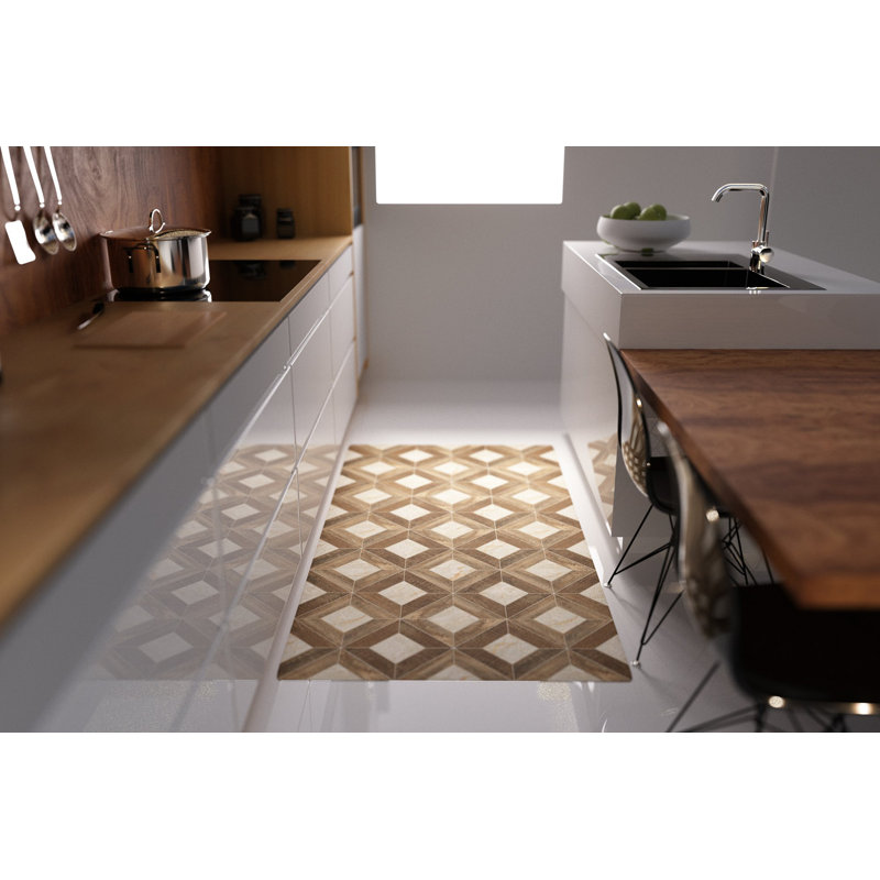 Parquet Style Vinyl Floor Mat, 72cm L x 100cm W