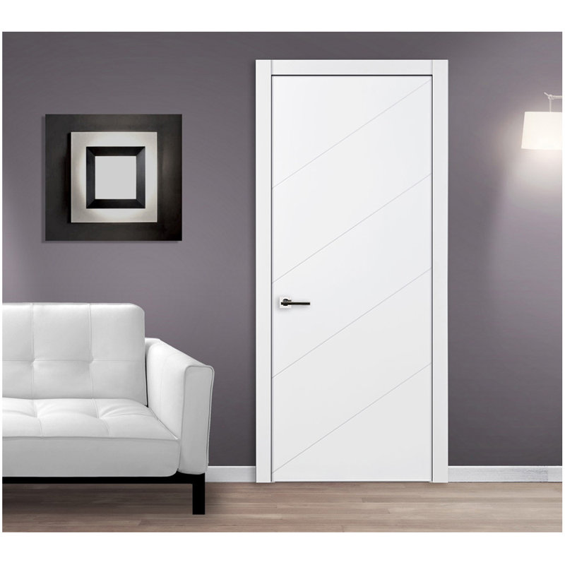 Porte pré-suspendue laminée laminée traditionnelle en bois massif + 80 po, L 31,75 po x H 80 po, Droite