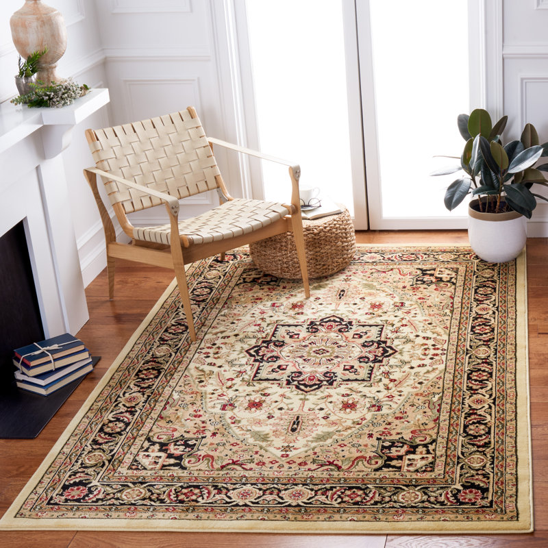 Tapis oriental ivoire / rouge Klose, Rectangle 9 pi x 12 pi, Beige/Red