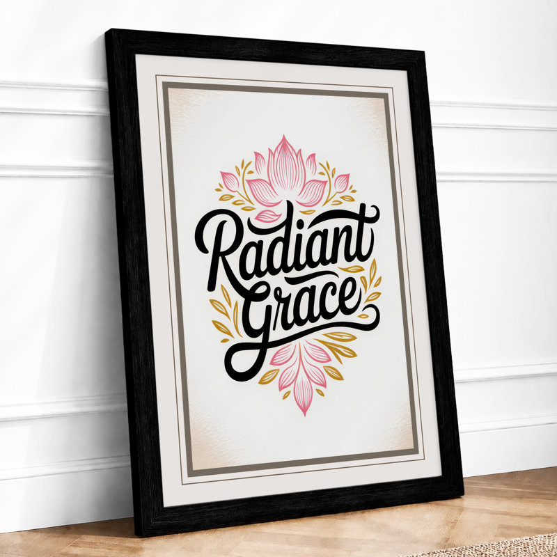 Radiant Grace Typography - Framed Print, A3 - 42.0 x 29.7 cm, Black