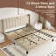 Modern Linen Upholstered Bed Frame with USB Charging Station-2127216259-2127216260