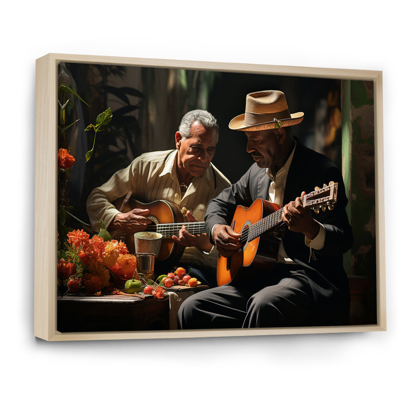 Cuba Tropical Rhythms I - impression, Cadre flottant brun, H 16 po x l 32 po x P 1 po