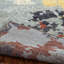 Tapis bleu abstrait en laine noué à la main-735163608