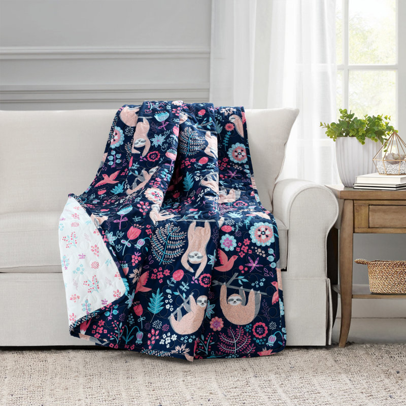 Hygge Sloth Sloth Throw, Navy