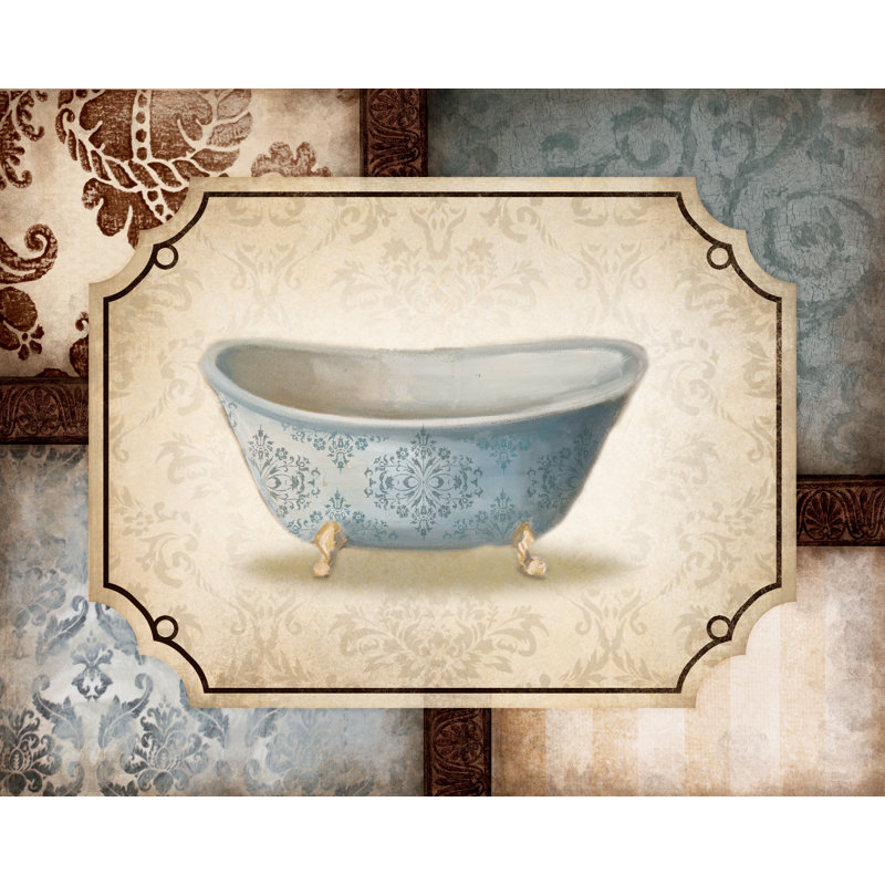 Classic Bathtub I - Painting Print, 51cm H x 76cm W, Black Floater Framed