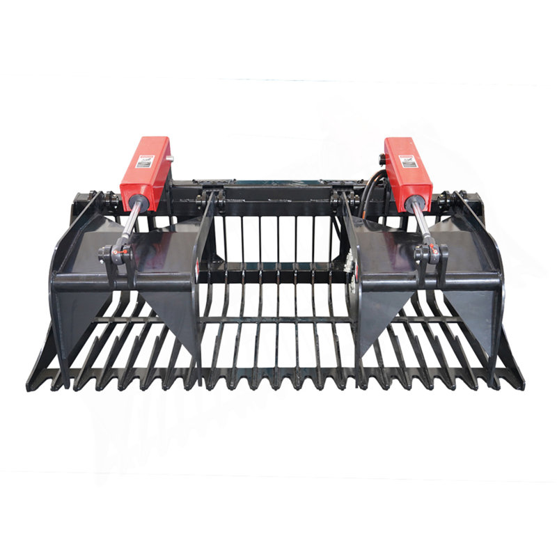 72" Rock Grapple Bucket For Skid Steer Attachment Quick Attach