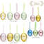  26 pièces d'ornements d'arbre de Pâques pour des décorations de Pâques, gros œufs en plastique rose vert pastel, décorations d'arbre en vrac, galvanoplastie, décoration suspendue incassable-781034269