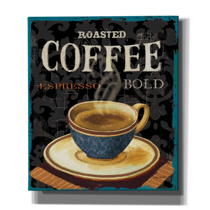 «Today's Coffee IV» par Lisa Audit, art mural sur toile, H 30 po x l 26 po x P 1,5 po