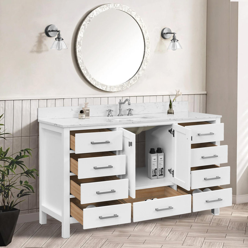 Meuble-lavabo moderne autoportant, White