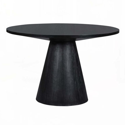 Wood Top Dining Table With Pedestal Base