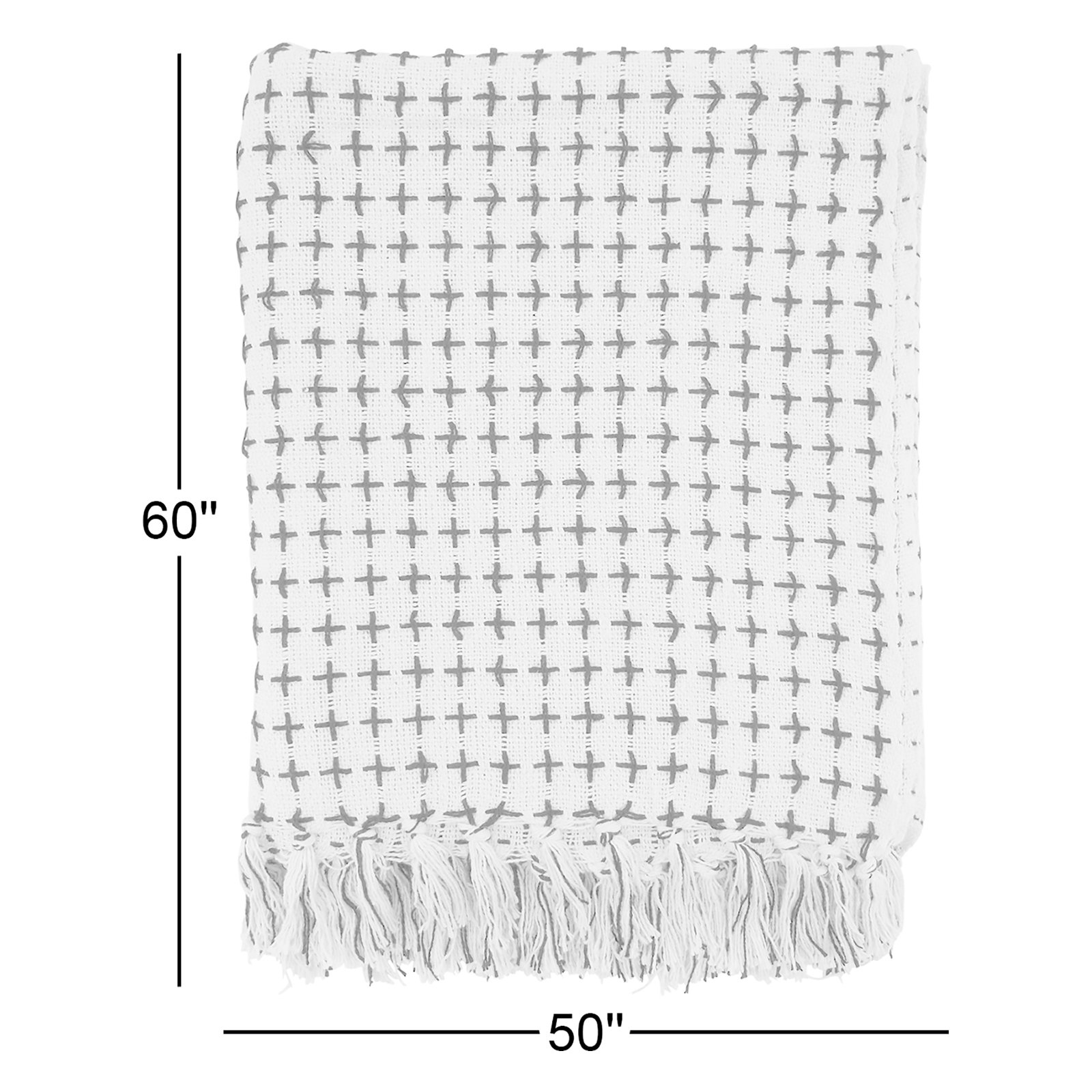 Fairdale Cotton Hand Woven Throw Blanket, White