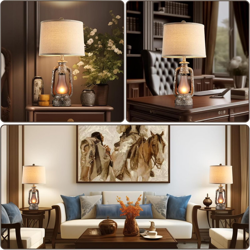 Arshawn Metal USB Table Lamp, 25" H x 12.5" W x 12.5" D, Iron Gray