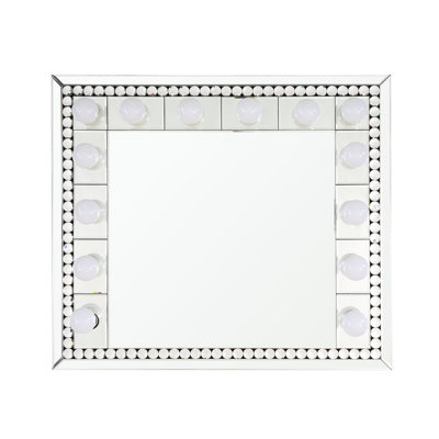 Farai Mirrored & Faux Crystal Diamonds Accent Mirror