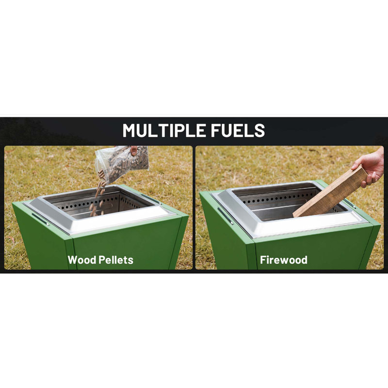 Smokeless Fire Pit,W/Pull-Out Ash Pan,Portable Outdoor Firepits,Carry Handle For Backyard Patio Camping,Stainless Steel