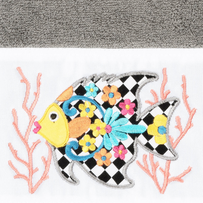 Débarbouillette en coton FELIZ, Gris foncé