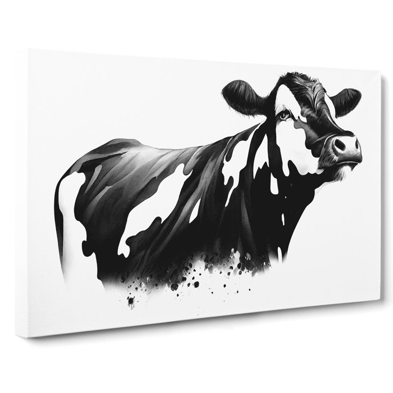 Monochrome Cow Art Vol.2 - Wrapped Canvas, 35cm H x 50cm W x 3cm D