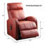Fauteuil inclinable électrique rouge en similicuir avec poche de rangement à distance