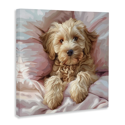  «Cuddling Labradoodle Bed», art mural par Jim Baldwin