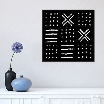 « mudcloth black geometric design ii », reproduction d’impression sur toile