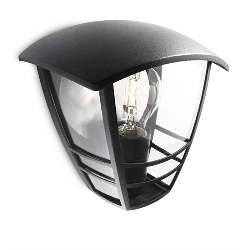 Philips LED Creek Outdoor Wall Lantern Base 60W, Black