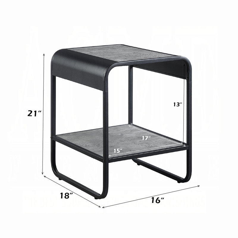 Table de bout au design moderne et épuré avec tablette 1 pièce