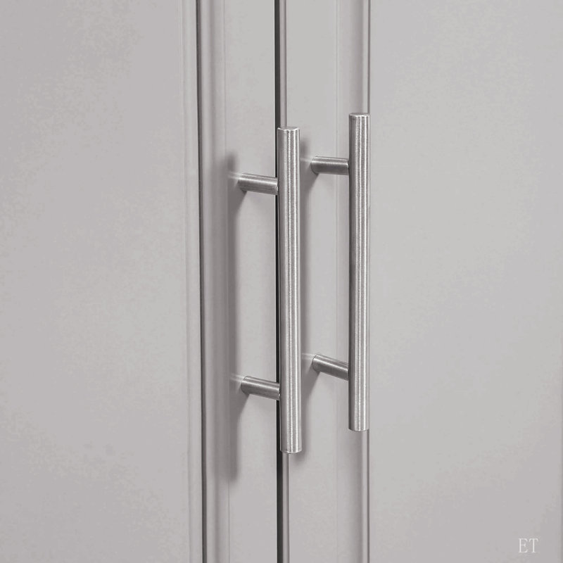 Chariot pour îlot de cuisine avec 2 tiroirs, porte-épices, couteau et porte-serviettes Kitchen Island, Light Gray