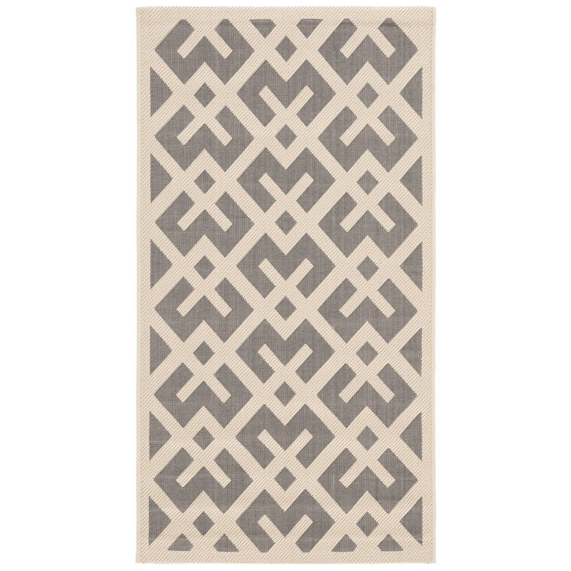Arneshia Handwoven Flatweave Gray/Bone Indoor/Outdoor Area Rug, Rectangle 2'7" x 5'