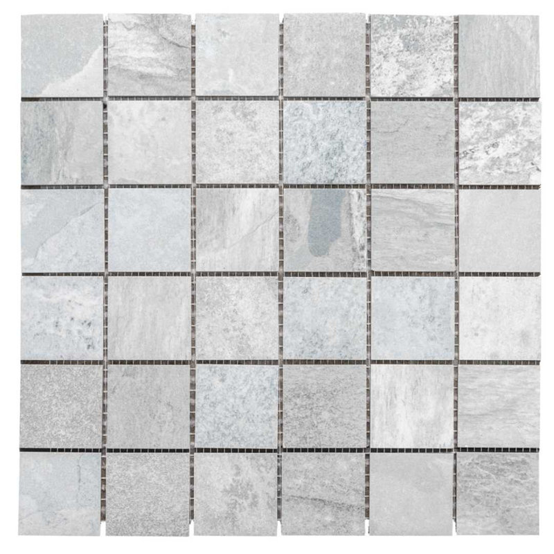 Wells Stone Slate 2" x 2" Matte Porcelain Mosaic Tile, Blue