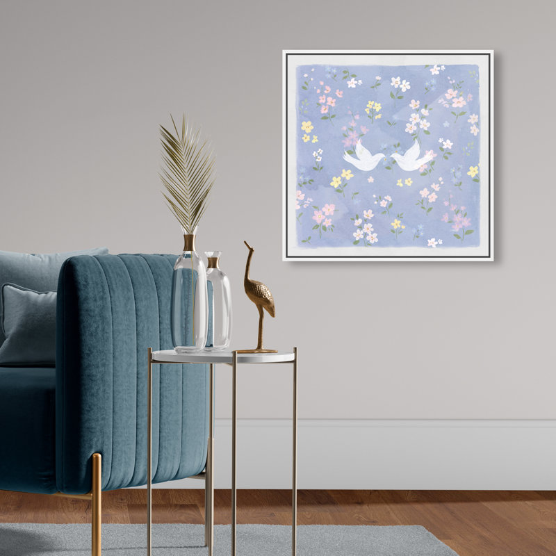 Love Doves Print by Oliver Gal, 21"H x 21"W, White Floater Frame