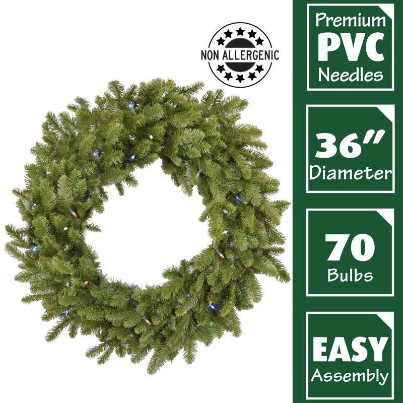Couronne artificielle en PVC, H 36 po x l 36 po x P 4,5 po