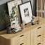 Commode à 6 tiroirs cannelés pour chambre à coucher, commode Mid-Century moderne de 47 po avec profil incurvé