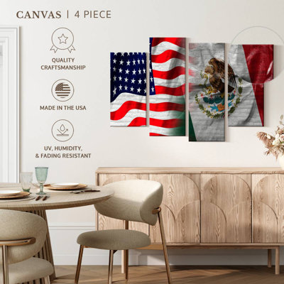 Drapeaux des États-Unis et du Mexique