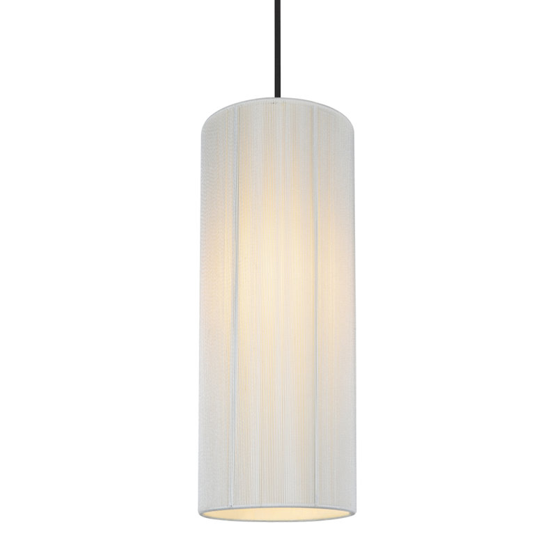 Luminaire suspendu cylindrique 1 lumière Kaylien, H 17,5 po x l 6,5 po x P 6,5 po, Noir