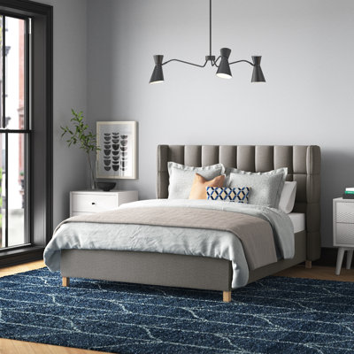 Bilger Upholstered Wingback Bed