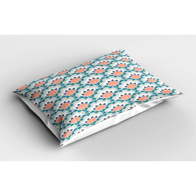 Green/Orange Polyester Microfiber Piece Sham, Twin