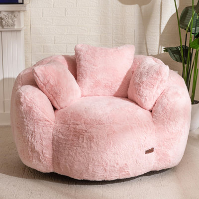 Oversized Floral Shaped Bean Bag Chair with 3 Pillows