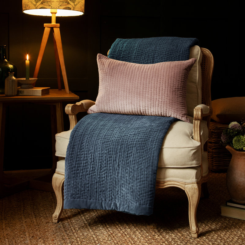 Haze Quilted Throw Blanket, Blue/Navy