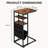 28 Inch C Shaped End Table with Storage Shelves and Bag